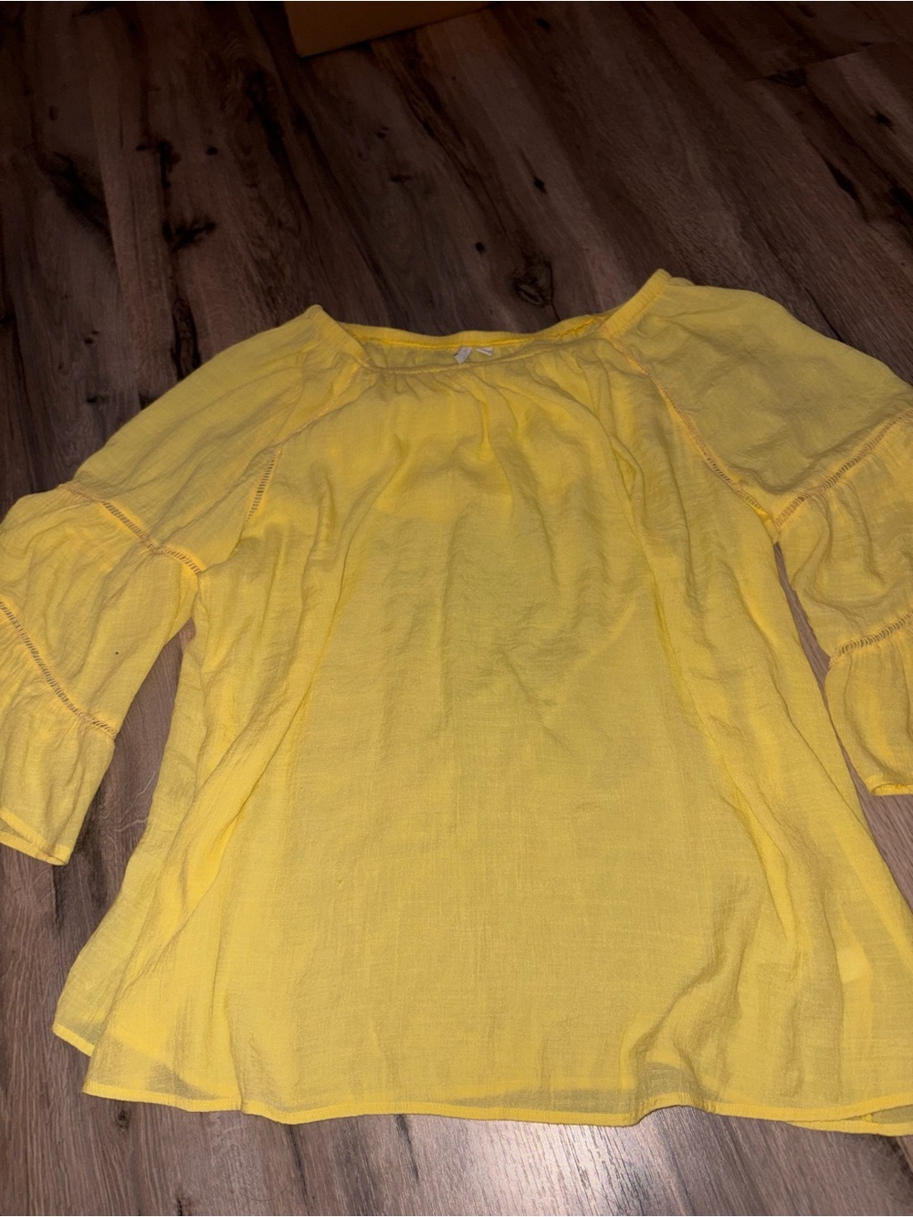 Cato Yellow Lightweight Peasant Blouse